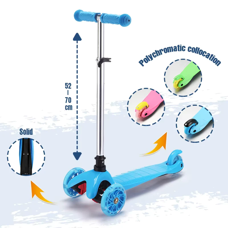 Children's Scooter Kids Balance Training Light Up 3 Wheels Baby Scooters for Age 1-3 Years