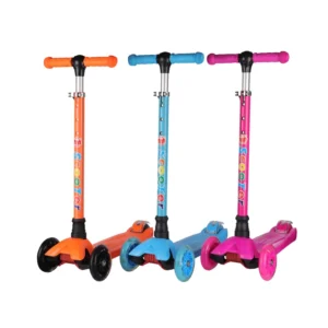 Children’s Scooter Three Wheeled Fast Moped 2 Wheel Front 1 Rear 3 PU Flashing Wheels Kick Kids Scooter