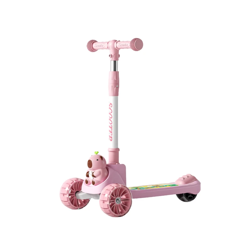 Children's Scooter for Ages 3 12 All in one Tricycle with Foldable Design Rideable and Seatable with Lights and Music