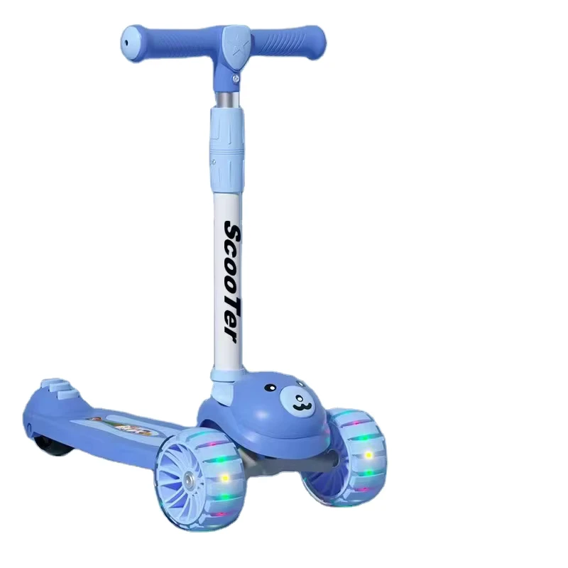 Children's Skateboard Scooter Animal Frame Foldable Children's Kick Scooter with 3 Wheels