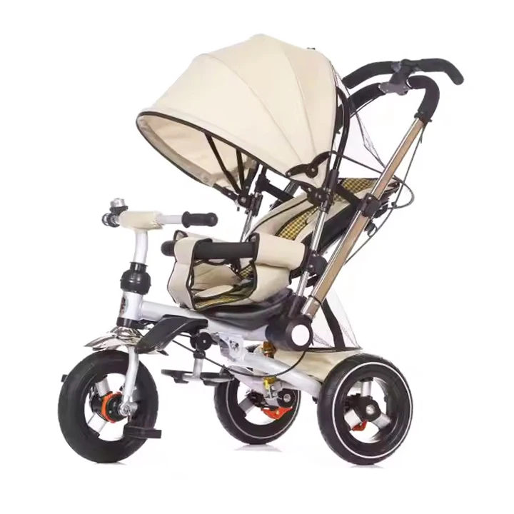 Children's Steel & Plastic Push Handle Tricycle with Parental Control 4 in 1 Ride-On for 2-4 Year Olds