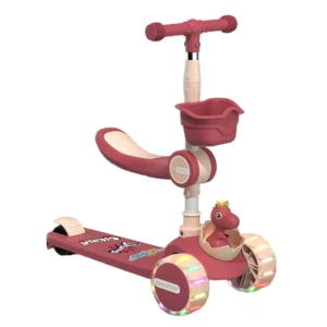Children’s Steel Tricycle Scooter Foldable & Height Adjustable Dual Purpose Riding & Gliding Seat Included
