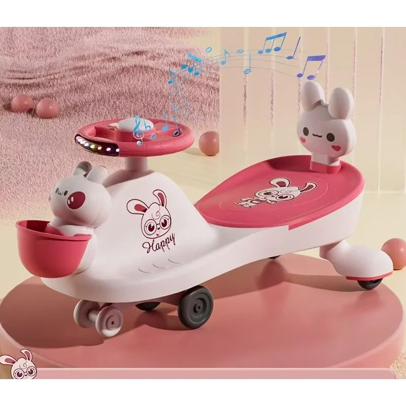 Children's Swing Car 1 7 Years Old Four Silent Universal Wheel Mixed Colors Children Swing Car Ride on Toys for Baby