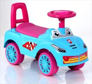Children’s Swing Car 2-4 Years Old Anti-Rollover Music Lighting Push Belt Guardrail Plastic Unisex