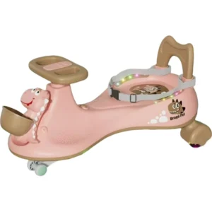 Children’s Swing Car with Light PU Wheels and Pedal Sliding Feature Music-Enabled Wiggle Car for Kids’ Fun Drive