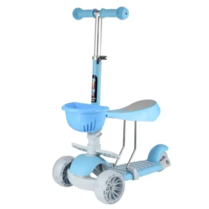 Children’s Three-Wheel Lightweight Scooter with Seat Iron Frame for 0-6 Years Old Outdoor Sports Children Scooter