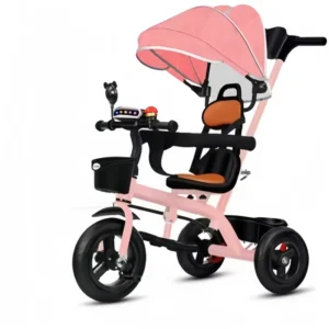 Children’s Three Wheel Tricycle with Music for 1 6 Years Old Metal Baby Stroller Bicycle
