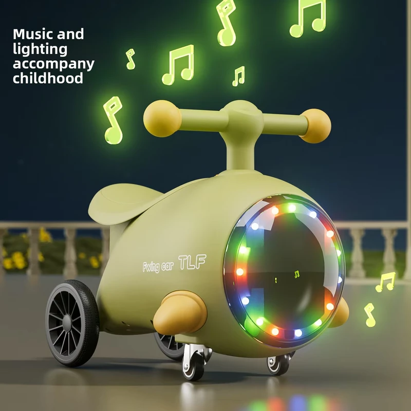 Children's Toy Airplane Scooter for 1 3 Year Old 4 Wheels Kids Sliding Swing Car Baby Foot to Floor Ride On Cars
