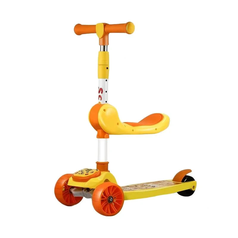 Children's Toy Scooter 3 Wheel Adjustable Scooter with Saddle