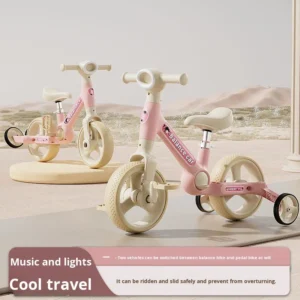 Children’s Tricycle Ages 2-6 Plastic Toddler Balance Bike Pedal Multifunctional 4-in-1 Made in China