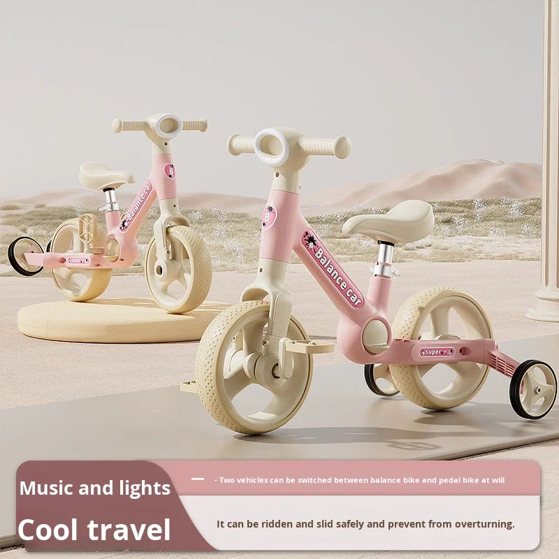 Children's Tricycle Ages 2-6 Plastic Toddler Balance Bike Pedal Multifunctional 4-in-1 Made in China