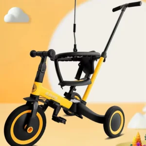 Children’s Tricycle Foot Pedal Cart Multifunctional Balance Bike Three Wheeled Stroller Toy Bike for Walking Children