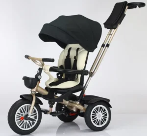 Children’s Tricycle Suitable for Children Aged 1 to 3 Equipped with Inflatable Wheels and a 360° Rotating Push Handle Seat