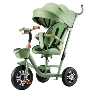 Children’s Tricycle for Toddlers & Babies Lightweight Foldable Can Lie Flat Pedals for 2-4 Years Old Plastic Material
