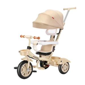 Children’s Tricycles with Sunshades and Swivel Seats Suitable for Infants and Toddlers Also Function As Pushchairs