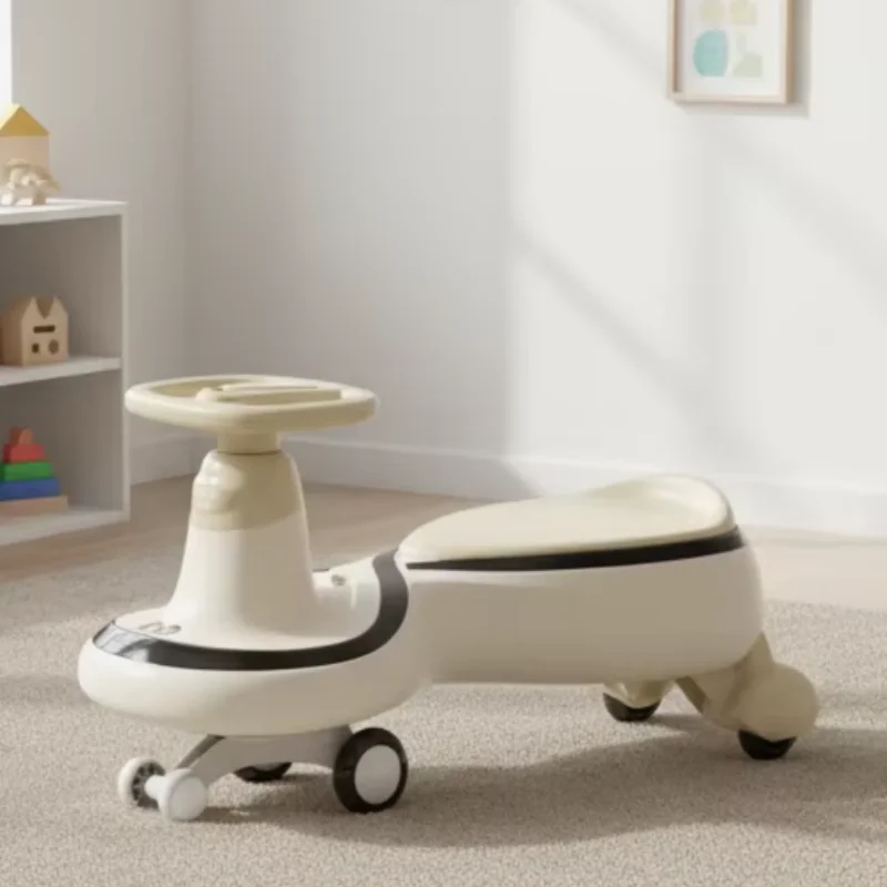 Children's Twist Car Kids Swing Car Music & Lights Kids Wiggle Ride-On Swing Car for Toddlers