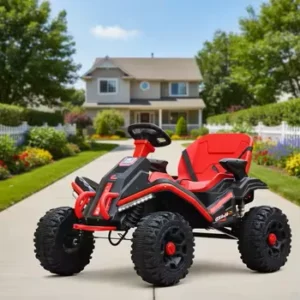 Children’s Unisex Electric Two-Wheel SUV Ride-On Toy with 390 Motor Music Lighting for 2-4 5-7 Years Battery-Powered Plastic Car