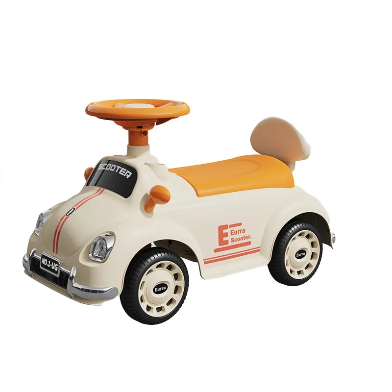 Children's Vintage Plastic Scooter 1-3 Years Old Boys & Girls Gift Toy Children's Sliding Car with Music and Light