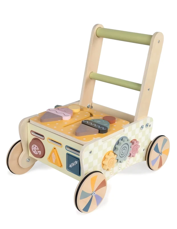 Children's Walking Aids Building Blocks Hand Pushed Walking Carts Baby Early Education Puzzle Toys One Year Old Gift