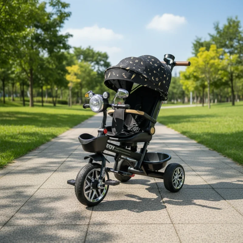 China Direct Selling Factory Tricycle 4 in 1 Baby Tricycle with Rotating Seat CE Certified Children's Stroller Bike