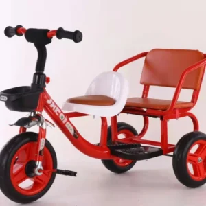 China Factory Made Iron Frame Kids Love Two Seater Tricycle