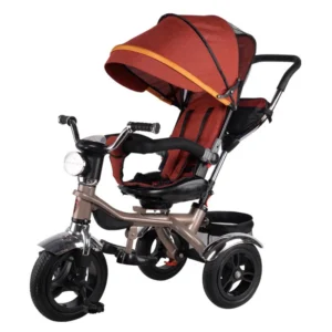 China Factory New Model LED Light 360 Degree 4 in 1 3 Wheels Kids Ride On Baby Stroller Tricycle
