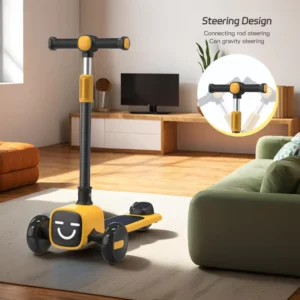 China Kids Scooter Height Adjustable and 3-Wheeled Kids Scooter Foldable Portable Children Scooter