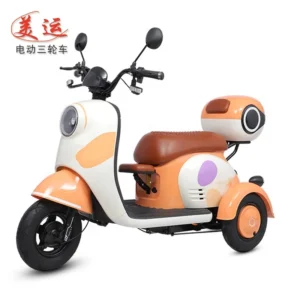 City Trike Business Orange 3 Wheel 1000w Battery Powered Electric Passenger Tricycle