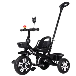 Classic 2 In 1 Kids Tricycle With Parental Push Handle Toddler Outdoor Ride On Bike