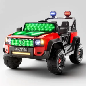 Classic Four Wheeled Electric Ride on Toy for Kids Dual Remote Control 2 Seater Car for Children Made of Durable Plastic