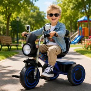 Classic Girl Boy Children’s Tricycle 3 Wheel Push Trike for Infant Baby Small Kids Tricycle Bicycle With Music Light