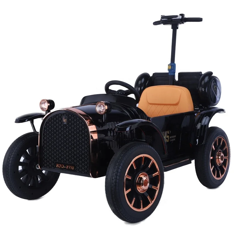 Classic Kids Toy Car with Adult Standing Plate Rubber Wheels 12V Electric Ride On Car for Children