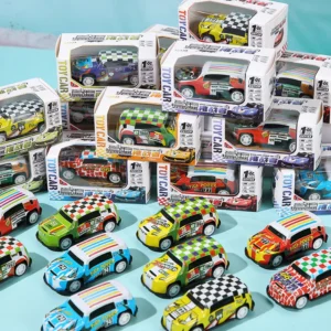Classic Retro Miniature Cartoon Die Cast Metal Pull Back Go Car No Battery Needed Sturdy Steel Body Ages 8 13 Kids Toy Vehicle