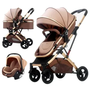 Coches Para Bebe High Landscape Baby Stroller With Car Seat Foldable Two Way Push Baby Trolley