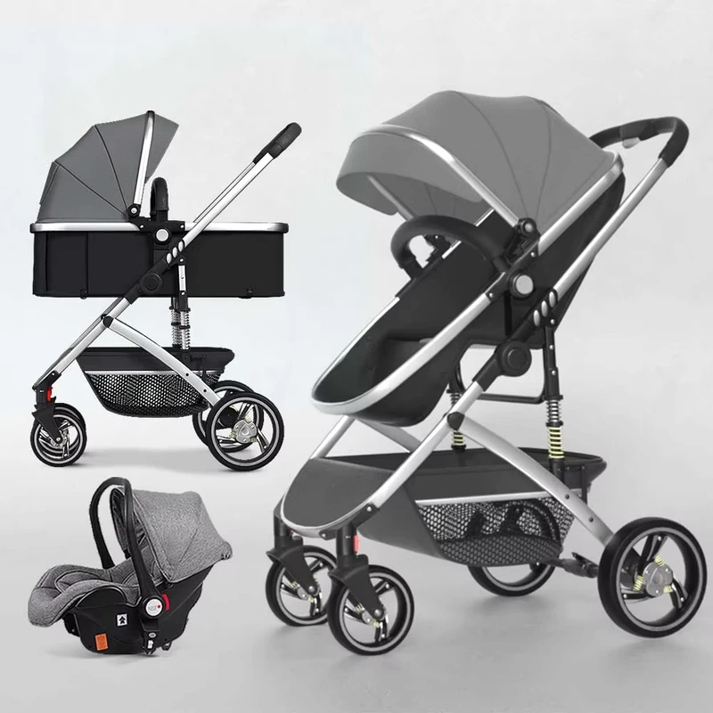 Coches Para Bebes Luxury Pink Carriage Baby Stroller Pram 3 in 1 With Car Seat Kinderwagen Foldable Baby Girl Stroller