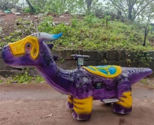 Coin Operated Battery Amusement Park Kids Walking Electric Ride on Robot Animals Toy on Car