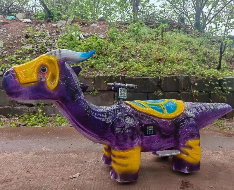 Coin Operated Battery Amusement Park Kids Walking Electric Ride on Robot Animals Toy on Car