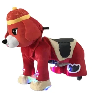 Coin Operated Ride for Kids Plush Stuffed Electric Battery Operated Ride Animals on Wheels Animal Ride for Mall