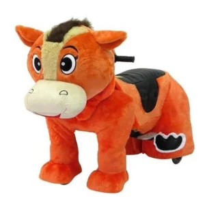 Coin operated Electric Ride Animation Dinosaur Electric Animal Ride Plush Rides Lights Toys Plush Animal Wheels