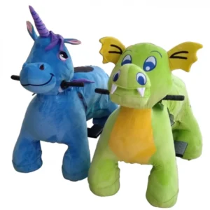 Coin operated Shopping Mall Ride on Animal Toys for Kid Dinosaur Plush Animal Ride Walking Toy Mechanical Riding Horse for Kids