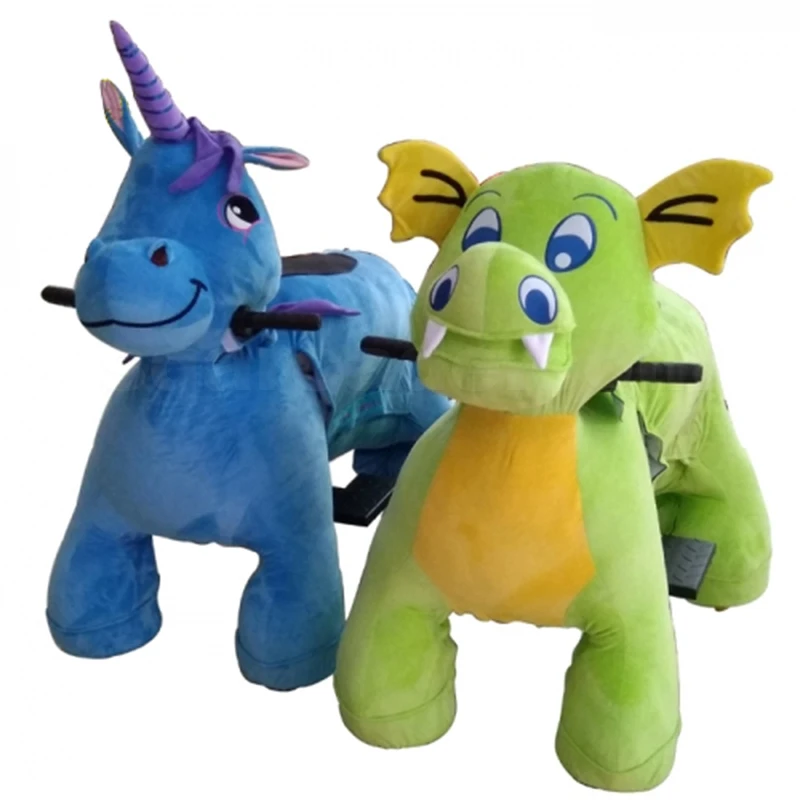 Coin operated Shopping Mall Ride on Animal Toys for Kid Dinosaur Plush Animal Ride Walking Toy Mechanical Riding Horse for Kids