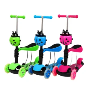Colorful Adjustable Foldable Scooter for Kids Ages 2 to 12 with Comfortable Seat