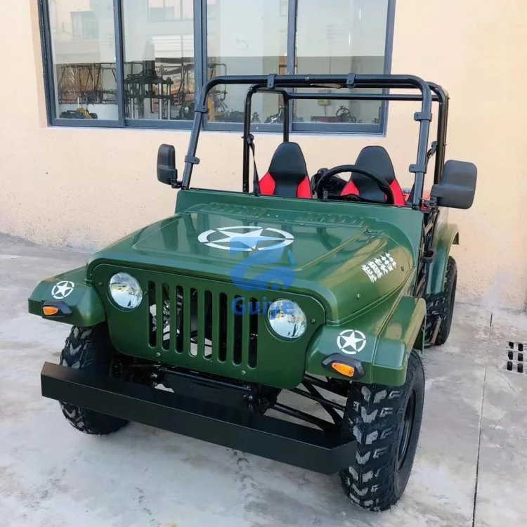 Colorful Mini Jeep Car Gasoline off Road Go Kart Used Jeep Car Club Cart 4 Wheeled Drive 200cc Jeep Car Classic Car 4x4 2 Seats