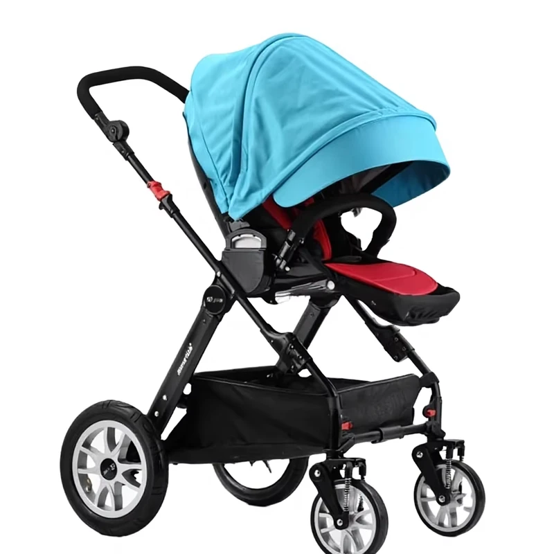 Comfortable Foldable Aluminum Alloy Frame Baby Stroller with Rocker for 0-3 Years Old Easy-Fold Design
