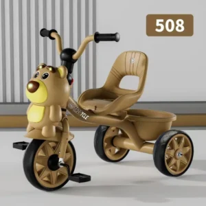 Comfortable Seat Strawberry Bear Design Deluxe Baby Tricycle Easy Pedaling Baby Walker Tricycle Kids
