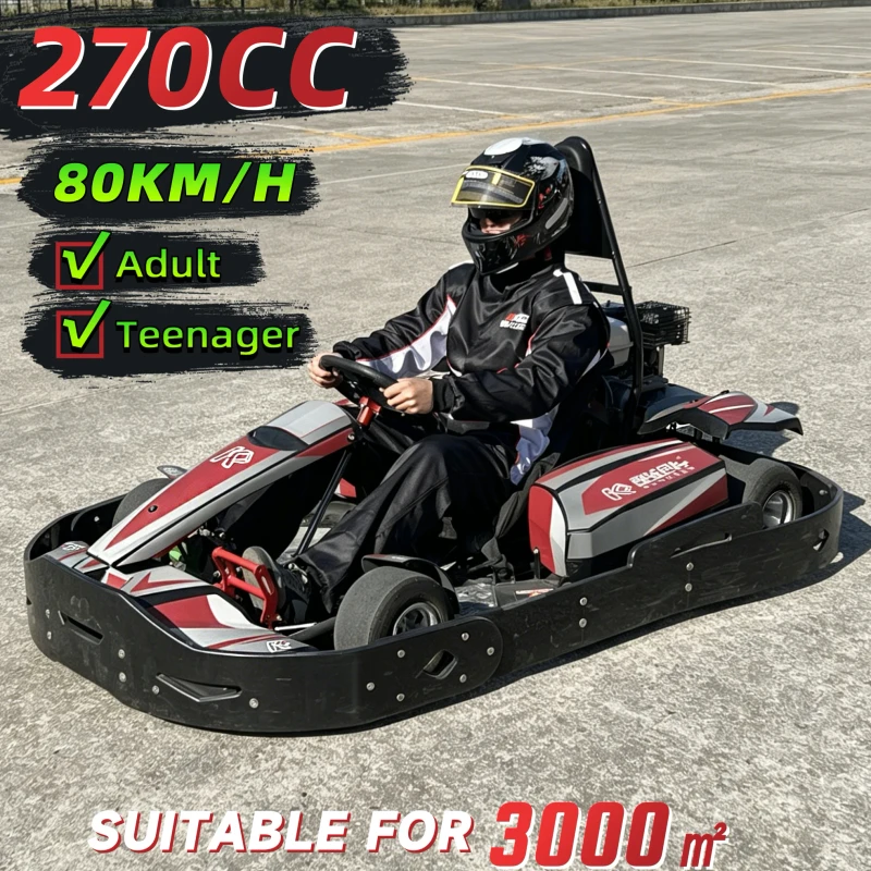 Commercial Adult Teen 270CC Gasoline Go Kart Racing Kart 80KM/H Rear Hydraulic Disc Brake