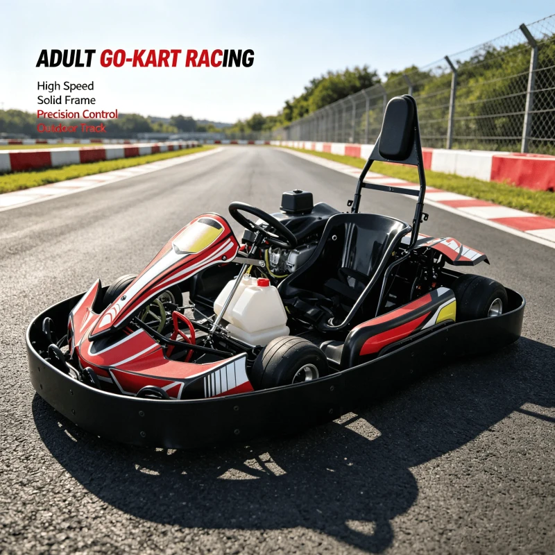 Commercial Amusement Park Karting Cars Gasoline 270cc Go Kart with Adjustable Brake Pedal for Outdoor Track