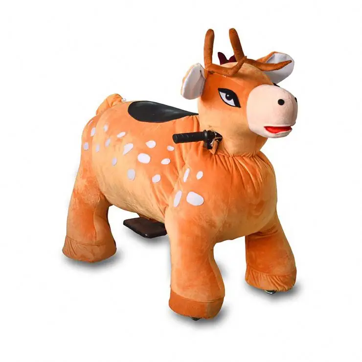 Commercial Coin Operated Plush Animal Ride with Music and Cool LED Lights Durable Amusement Equipment for Parks Malls