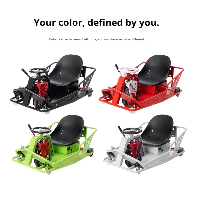 Commercial Electric Drift Cart Crazy Carts for Kids and Adults Pedal Go Kart Full Set Outdoor