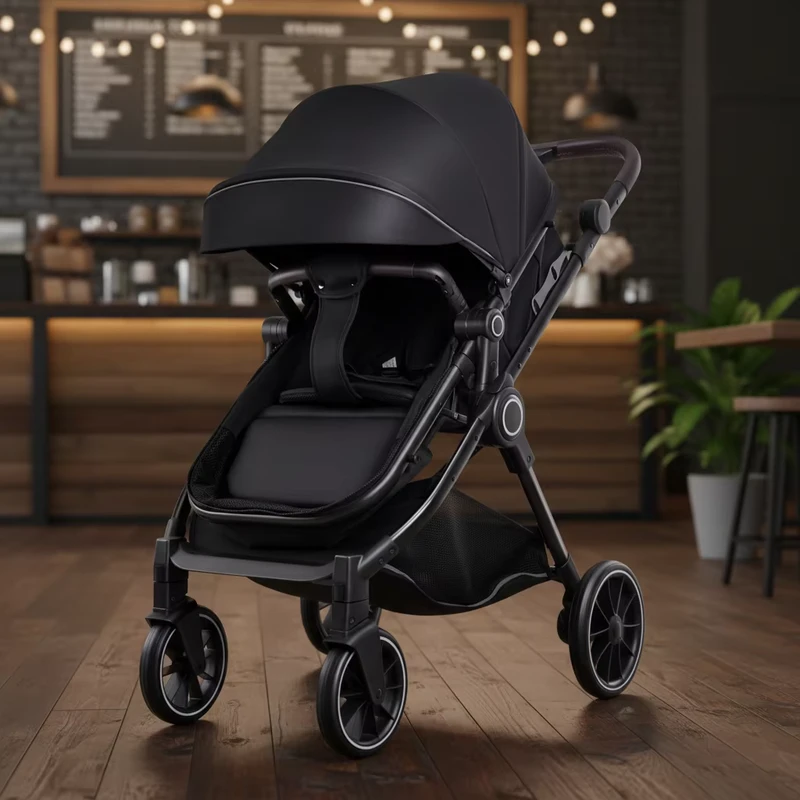 Compact Infant Stroller Baby Pram Folding Lightweight Travel Pushchair Carriage with Adjustable Backrest Canopy Infant Buggy